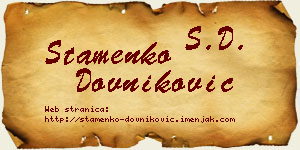 Stamenko Dovniković vizit kartica